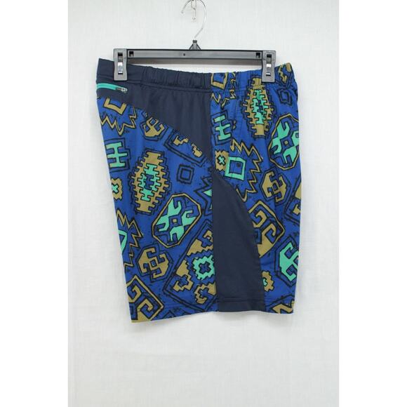 Without Walls Swim Trunks Mens Medium Blue Lined Tribal Geometric Lined Hybrid - Picture 7 of 9